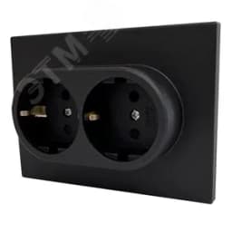 Розетка двухпостовая Ugra с/з с з/ш, механизм, 16А, 250В, графит GUSI Electric