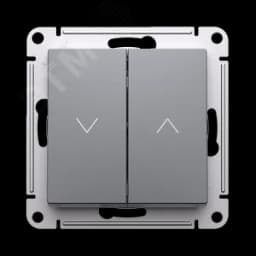 ATLASDESIGN 2-клавишный ВЫКЛЮЧАТЕЛЬ ЖАЛЮЗИ, 10А, мех., СТАЛЬ