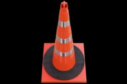 Конус дорожный 750 мм мягкий - КС-3.8.0 - ( КВАДРАТ ОСН) 3 светоотражающие полосы + утяжелитель