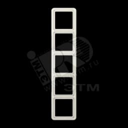 Рамка 5 постов универсальная ударопрочная слоновая кость