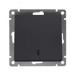 Выключатель одноклавишный проходной UNIVersal серия Афина, с/у, 10А, 220В, графит (еврослот), механизм