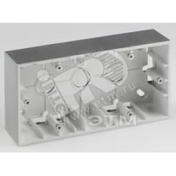 Коробка для наружного монтажа на 2 поста, черный глянец