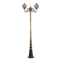 Светильник садовопарковый Feron PL3708 столб круглый 260W 230V E27 черное золото 11384