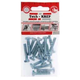 Болт с шестигранной головкой М6х30 DIN 933 класс прочн. 8.8 оцинк. (пакет) (уп.16шт) Tech-Krep/Zitar 102959