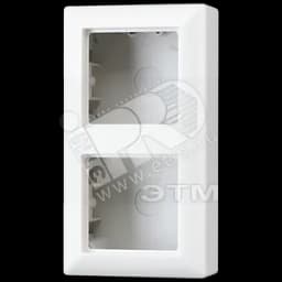 Коробка для накладного монтажа 2-я с негорючим основанием, в комплекте с рамкой для установки устройств и накладок серии A для горизонтальной/вертикальной установки Серия- AS500 Материал- дуропласт Цвет- белый