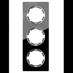 Рамка вертикальная стеклянная тройная, цвет чёрный 2234951 ССТ