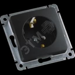 MASTER Розетка одноместная с заземляющим контактом, скрытой установки, в рамку, черный