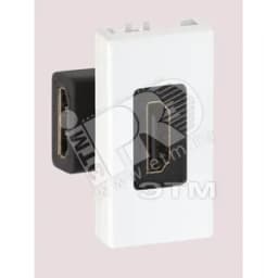 Разъем HDMI 22.5х45мм (мама-мама) алюминий K129B-8 Simon