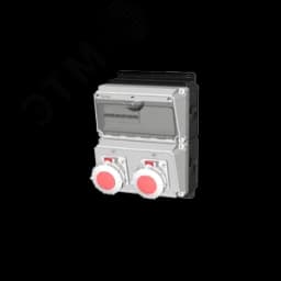 Комбинация розеток , Вход М32, клеммы, 2xCEE32A4p3h контейнерные, IP67. 00-00033794 AlpenBox