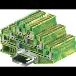 Клемма ТР, 3-уровневая, земля, сечение 2,5 мм. кв., желто-зеленая