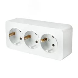 Розетка трехместная с/з 250В 10А серия София белый STEKKER