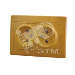 MIRA Розетка двойная без заземления ольха