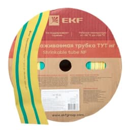 Термоусаживаемая трубка ТУТ нг 50/25 жел-зел рулон EKF PROxima