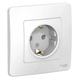 BLANCA скрытой установки розетка с заземлением без шторок, 16А, 250В, белый Systeme Electric