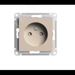 ATLASDESIGN РОЗЕТКА без заземления со шторками, 16А, механизм, ПЕСОЧНЫЙ