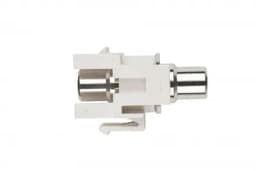 Вставка формата Keystone Jack с проходным адаптером RCA (зеленый) Hyperline KJ1-RCA/GN-D-WH