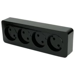 Розетка 4местная бз открытой установки STEKKER 250В 10А IP20 серия София черный MST101402 49319