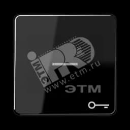 Клавиша с окошком и символом  ключ  для выключателей с подсветкой  черная