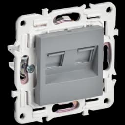 SKANDY Розетка компьютерная двойная RJ45 кат.5E SK-K03Gr серый IEK