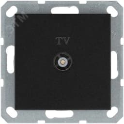 Розетка TV9.5 мм проходная с накладкой, цвет Антрацит Jasmart