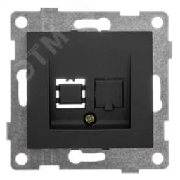 Розетка компьютерная RJ45 Bravo, механизм, одинарный, графит С10К1-010 GUSI Electric