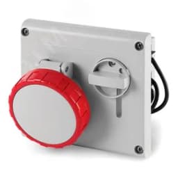 Розетка скрытой установки IP67 16А 3P+E 400В с механической блокировкой и верхним расположением разъема