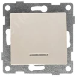 Выключатель одноклавишный Bravo инд, механизм, 10А, 250В, бежевый
