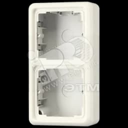 Коробка с рамкой накладная 2 поста слоновая кость JUNG