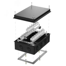 Коробка огнестойкая для кабель-канала 40-0460-FR6.0-4-П Е15-Е120 с термопредохранителем RAL9005 85х85х45 (44 шт/кор)
