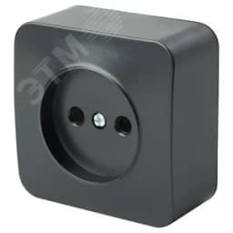 Розетка одноместная б/з 250В 10А серия София черный матовый STEKKER