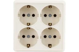 Розетка 4-м ОП Олимп с заземл. квадрат сл. кость UNIVersal 1171
