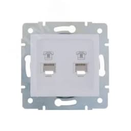 KARINA Розетка телефонная двойная евро белая (10шт/120шт)