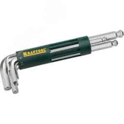 Набор : Ключи имбусовые длинные с шариком, Cr-Mo сталь, держатель-рукоятка, HEX 2-10мм, 8 пред