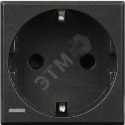 Axolute Розетка 2К+З 10/16А центральный и боковые заземляющие контакты Schuko со шторками автоматические клеммы антрацит немецкий стандарт