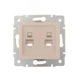 KARINA Розетка компьютерная двойная крем (10шт/120шт) Lezard