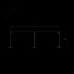 Опорная конструкция для горизонтальных прямоугольных воздуховодов и металлических лотков кабеленесущих систем TECHNORAPTOR FOOT 3000х1000 HD КМ-профиль