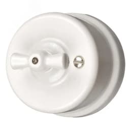 Выключатель Лизетта 1кл., керамика, цвет белый Бирони