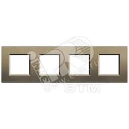 LivingLight Рамка прямоугольная 4 поста Коричневый шелк