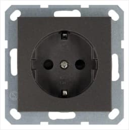 Розетка 1-м Shuko 16А IP20 с заземл. защ. шторки механизм мокко Jasmart G5501Z