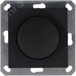 Диммер LED с накладкой 30-400W 1gang 2way, цвет черный матовый