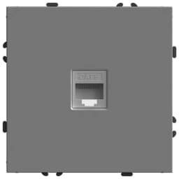 Розетка компьютерная 1местная RJ45 механизм STEKKER серия Эмили RST00511710 платиновосерый soft touch 49951