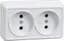 РС22-2-ОБ Розетка 2местн. без з/к 10А откр.уст. ОКТАВА (белый) IEK (ERO20-K01-10-DC) (24 шт/уп)