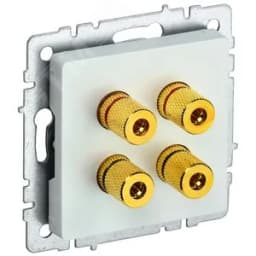BRITE Аудиорозетка 4 поста РА10-БрЖ жемчуг IEK