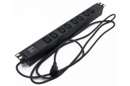 Блок розеток для 19" шкафов 8хIEC Hyperline SHE19-8IEC-2.5IEC
