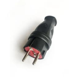 Вилка прямая 16A каучук IP44 черный