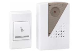 Звонок беспроводной 36 мелод. 80м с индик. на батарейках 004 2х1.5В АA бел.-сер. Basic EKF DBB-A-004