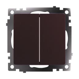 Переключатель 2клавишный механизм STEKKER GLS10710704 250V 10А серия Катрин шоколад 49170