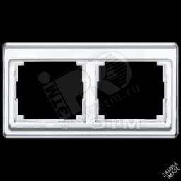 Рамка 3 поста горизонтальная серебро