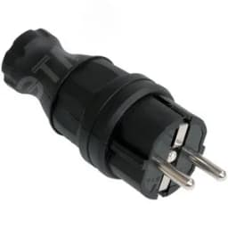 ОМЕГА Вилка прямая каучук 16А 2Р+E IР44