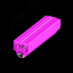 Клемма TB 1-1 на DIN-15, фронт.подключение, сечение 2,5 мм. кв., розовый